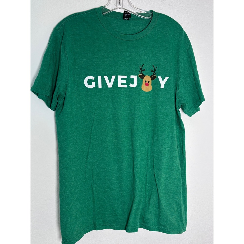 Very Important Tee GiveJoy 2024 Holiday Drive‎ Reindeer Green Graphic T-Shirt L
